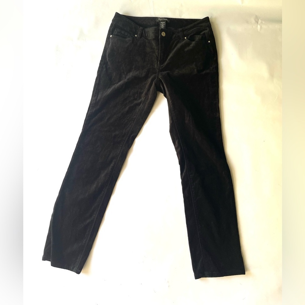 White House Black market Corduroy Black Pants Slim Leg 4S